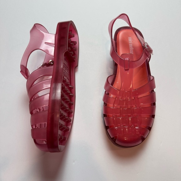 Mini Melissa Coral Pink Jelly Sandals - Picture 1 of 6